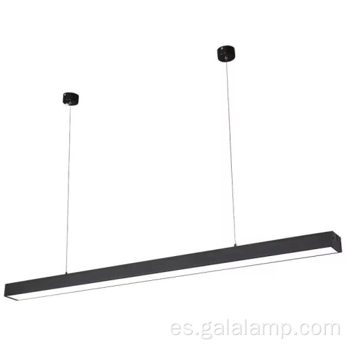 Lámpara colgante lineal LED negra moderna de 4 pies